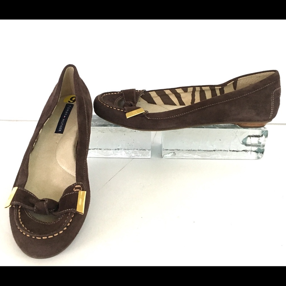 Tommy Hilfiger Suede Leather Moccasins Flats 9 M